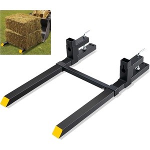 VEVOR Pallet Forks, 2000 Lbs Clamp on Pallet Forks 43″ Total Length, Tractor Bucket Forks with Adjustable Stabilizer Bar, Heavy Duty Pallet Forks for Tractor Attachments, Skid Steer, Loader Bucket(43 inch)