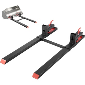 VEVOR Pallet Forks, 2000 Lbs Clamp on Pallet Forks 43″ Total Length, Tractor Bucket Forks with Adjustable Stabilizer Bar, Heavy Duty Pallet Forks for Tractor Attachments, Skid Steer, Loader Bucket(60 Inch)
