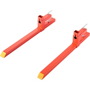 VEVOR Pallet Forks, 2000 lbs Clamp on Pallet Forks, 43-Inch Total Length Heavy-Duty Quick Attach Tractor Fork Compatible with Tractor Attachments, Loader Bucket, and Skid Steer, Orange