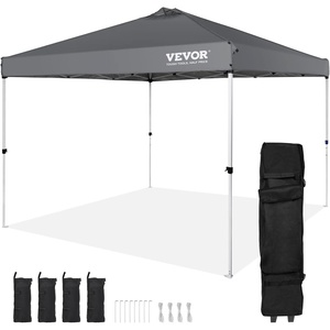 VEVOR Patio Gazebo for 6-8 Person, 10 x 10 FT Backyard Gazebo, with Mosquito Netting, Metal Frame, and PU Coated 180G Polyester, Outdoor Canopy Shelter for Patio, Backyard, Lawn, Garden, Deck(Gray)