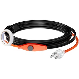 VEVOR Pipe Heating Cable, 24FT 7W/FT Heat Tape for Pipes with Built-in Thermostat, Water Pipe Heat Cable Protects PVC Hose, Metal and Plastic Pipe from Freezing(12FT)