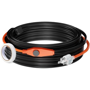 VEVOR Pipe Heating Cable, 24FT 7W/FT Heat Tape for Pipes with Built-in Thermostat, Water Pipe Heat Cable Protects PVC Hose, Metal and Plastic Pipe from Freezing(60FT)