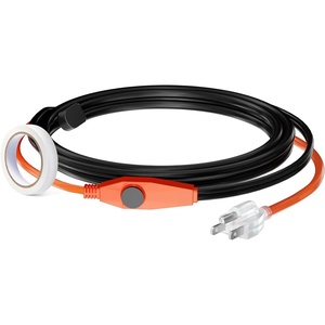 VEVOR Pipe Heating Cable, 24FT 7W/FT Heat Tape for Pipes with Built-in Thermostat, Water Pipe Heat Cable Protects PVC Hose, Metal and Plastic Pipe from Freezing(6FT)