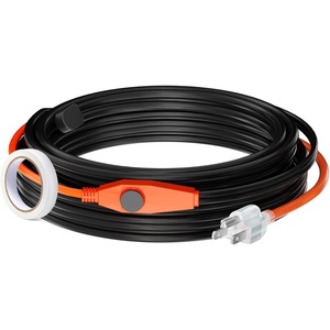 VEVOR Pipe Heating Cable, 24FT 7W/FT Heat Tape for Pipes with Built-in Thermostat, Water Pipe Heat Cable Protects PVC Hose, Metal and Plastic Pipe from Freezing(30FT)