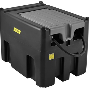 VEVOR Portable Diesel Tank, 116 Gallon Capacity & 10 GPM Flow Rate, Diesel Fuel with 12V Electric Transfer Pump and 13.1ft Rubber Hose, PE Transfer Tank for Easy Fuel Transportation, Gray | PE Diesel Transfer Tank with 12V Electric Transfer Pump and 13.1 ft Rubber Hose, Lockable Lid for Easy Fuel Transportation(Black)