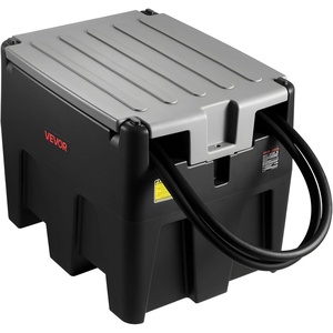 VEVOR Portable Diesel Tank, 58 Gallon Capacity & 10 GPM Flow Rate, Portable Fuel Tank with 12V Electric Transfer Pump and 13.1ft Rubber Hose, PE Diesel Transfer Tank for Easy Fuel Transportation Black(Black)