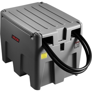 VEVOR Portable Diesel Tank, 58 Gallon Capacity & 10 GPM Flow Rate, Portable Fuel Tank with 12V Electric Transfer Pump and 13.1ft Rubber Hose, PE Diesel Transfer Tank for Easy Fuel Transportation Black(Gray)
