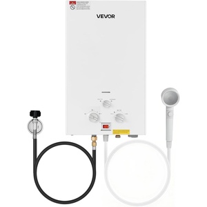 VEVOR Portable Propane Water Heater, 10L Tankless Outdoor Water Heater, 68000 BTU 2.64 GPM Instant Hot Water, with Accessory Set + Regulator for RV Camping Trips Cabins Barns(Kit)