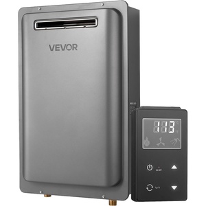 VEVOR Propane Tankless Water Heater, 8Gal Outdoor 191000 BTU Instant Hot Water Heater, Smart Temperature Control & 3/4 inch NPT Interface& Multiple Security Protections for Whole House, Silver Gray