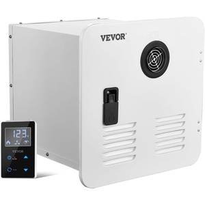 VEVOR RV Tankless Water Heater, 65000 BTU, Instant Shower with 15 x 15 in White Door and Remote Controller, Ideal for RVers’ Family Everyday Use