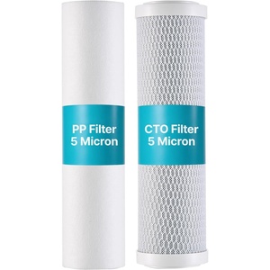 VEVOR RV Water Filter, 2-Cartridge 2.5 x 10 in Water Filter System for RV, Remove Sediments, Chlorine, Bad Tastes, Odors, and Most Contaminants, RV Filter for Campers, Boats, Vans(2 Pack-2.5*10inch)