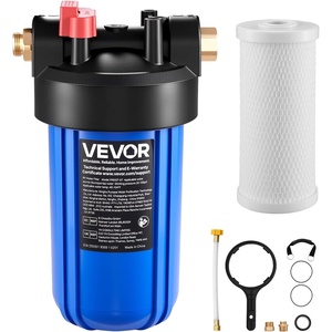 VEVOR RV Water Filter, 2-Cartridge 2.5 x 10 in Water Filter System for RV, Remove Sediments, Chlorine, Bad Tastes, Odors, and Most Contaminants, RV Filter for Campers, Boats, Vans(4.5 x 10 inch)