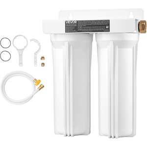 VEVOR RV Water Filter, 2-Cartridge 2.5 x 10 in Water Filter System for RV, Remove Sediments, Chlorine, Bad Tastes, Odors, and Most Contaminants, RV Filter for Campers, Boats, Vans(2.5 x 10 inch)