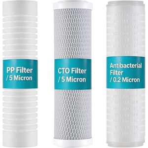 VEVOR RV Water Filter with Bracket, 2-Cartridge 2.5 x 10 in Water Filter System for RVs, Remove Chlorine, Bad Tastes, Odors, and Most Contaminants, for Campers, Boats, Vans(3 Pack-2.5*10inch)