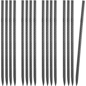 VEVOR Rebar Stakes, 12-Inch, Heavy-Duty 0.32 in Diameter U Shape, Galvanized Steel Ground Anchors with Chisel Point End & Rust-Resistant Coating, for Gardening Support, Fence, Camping Tents (8-Pack)(I Shape)