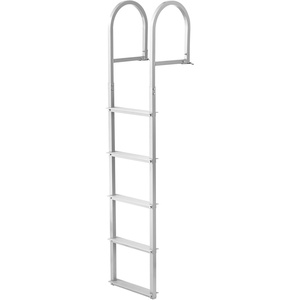 VEVOR Removable Dock Ladder 3 Steps, 500lbs Load Capacity, Aluminum Swim Ladders, Pontoon Boat Ladder with Rubber Mat for Lake, Marine Boarding, Pool(Straight-5 Step)