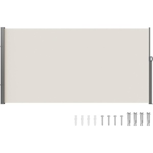 VEVOR Retractable Side Awning, 71″ x 236″ Patio Retractable Side Screen with 180 g/m² Polyester Fabric, Waterproof Sunshade Outdoor Privacy Screen Room Divider for Garden, Balcony, Pools, Deck, Beige(Beige)