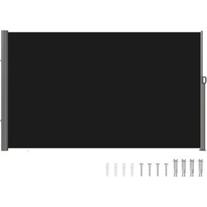 VEVOR Retractable Side Awning, UV 50 118″ x 71″ Retractable Patio Screen Waterproof, 280 g Thicken Folding Room Divider Wind Screen for Privacy, Garden, Outdoor, Patio and Terrace, Black(Black)