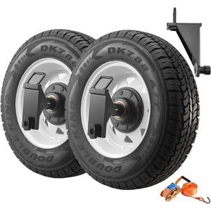 VEVOR Shipping Container Wheels 8-Lug Wheels Kit, Heavy Duty Shipping Container Accessories with Ratchet Tie Down-Moves 20 ft – 40 ft, Secure Transport for Dock, Warehouse, Construction Site, Black