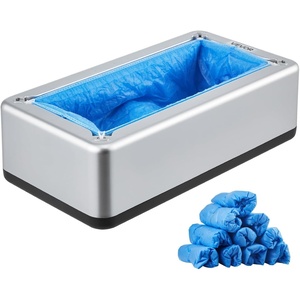 VEVOR Shoe Cover Dispenser, Automatic Shoe Covers Dispenser with 100 Pcs of Non-Slip Disposable Shoes Covers, Fits Size Up to US 11, for Home, Office, Lab, Factory, Hospital, Indoor Use, Silver(Automatic Shoe Covers Dispenser (includes 100 Pcs of Non-Slip Disposable Shoes Covers))