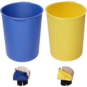 VEVOR Silicone Bucket, 2 Pcs 5 Gallon Blue&Yellow Reusable Bucket Liner for Concrete Mix, for Thinset Paint Concrete Epoxy Mixing, Heavy-Duty Grout Mixer Insert Tool with Graduated Measurements