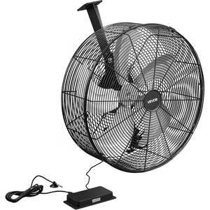 VEVOR Solar Powered Fan, 25W Solar Panel with 4 Fans, Adjustable Solar Panel Angle, 2668 RPM High-Speed, Flexible Installation, Fast Air Exchange for Greenhouse, Grow Tents, Chicken Coops, Shelters(21.6″ Fan×1 -90W)
