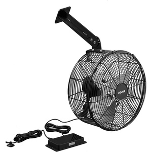 VEVOR Solar Powered Fan, 25W Solar Panel with 4 Fans, Adjustable Solar Panel Angle, 2668 RPM High-Speed, Flexible Installation, Fast Air Exchange for Greenhouse, Grow Tents, Chicken Coops, Shelters(21.6″ Fan×1 -66W)
