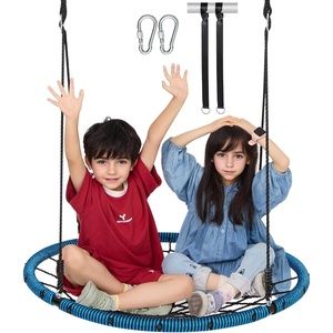 VEVOR Spider Web Saucer Swing, 40 Inch Round Swings for Kids Outdoor, 750lbs Weight Capacity Saucer Tree Swing, Stable Woven Rope Swing Seat with Tree Hanging Straps and Adjustable Multi-Strand Ropes