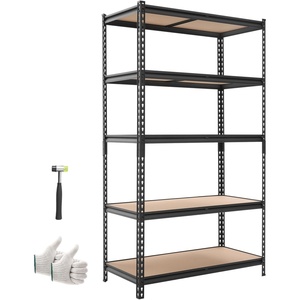 VEVOR Storage Shelves, 2000 lbs, 5 Tier Garage Storage Shelving, 16″ D x 32″ W x 62.8″ H Adjustable Metal Shelves for Garage Shelves Utility Rack Shelf, Ideal for Kitchen, Warehouse, Basement, Black(20″ D x 40″ W x 72″ H)
