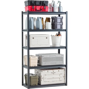 VEVOR Storage Shelves, 2000 lbs, 5 Tier Garage Storage Shelving, 16″ D x 32″ W x 62.8″ H Adjustable Metal Shelves for Garage Shelves Utility Rack Shelf, Ideal for Kitchen, Warehouse, Basement, Black(18″ D x 40″ W x 72″ H)