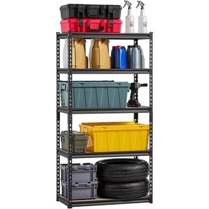 VEVOR Storage Shelves, 2000 lbs, 5 Tier Garage Storage Shelving, 16″ D x 32″ W x 62.8″ H Adjustable Metal Shelves for Garage Shelves Utility Rack Shelf, Ideal for Kitchen, Warehouse, Basement, Black(16″ D x 32″ W x 63″ H)