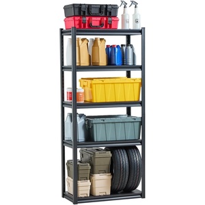 VEVOR Storage Shelves, 2000 lbs, 5 Tier Garage Storage Shelving, 16″ D x 32″ W x 62.8″ H Adjustable Metal Shelves for Garage Shelves Utility Rack Shelf, Ideal for Kitchen, Warehouse, Basement, Black(16″ D x 32″ W x 72″ H)