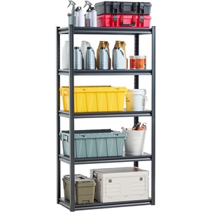 VEVOR Storage Shelves, 2000 lbs, 5 Tier Garage Storage Shelving, 16″ D x 32″ W x 62.8″ H Adjustable Metal Shelves for Garage Shelves Utility Rack Shelf, Ideal for Kitchen, Warehouse, Basement, Black(18″ D x 36″ W x 72″ H)