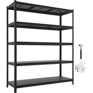 VEVOR Storage Shelves, 2000 lbs, 5 Tier Garage Storage Shelving, 16″ D x 32″ W x 62.8″ H Adjustable Metal Shelves for Garage Shelves Utility Rack Shelf, Ideal for Kitchen, Warehouse, Basement, Black(20″ D x 59″ W x 71.4″)