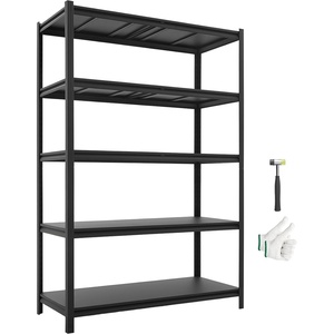 VEVOR Storage Shelves, 2000 lbs, 5 Tier Garage Storage Shelving, 16″ D x 32″ W x 62.8″ H Adjustable Metal Shelves for Garage Shelves Utility Rack Shelf, Ideal for Kitchen, Warehouse, Basement, Black(20″ D x 48″ W x 71.4″)