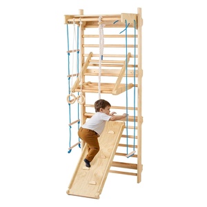 VEVOR Swedish Ladder Wall Gym, 10-Level Solid Wood Indoor Jungle Gym, 220lbs Loading Indoor Playground Climbing Ladder for Kid Adults, Gymnastic Stall Bars with Pull-Up Bar – Ideal Gift for Boys Girls