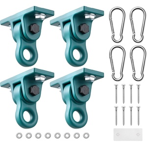 VEVOR Swing Hangers, 4 Pack Heavy Duty Swing Brackets, 5000 lbs Capacity, Screws Bolts Included, Smooth Dual Bearing, Aluminum Alloy Hangers, for Playground Porch Yoga Chair Wooden Indoor Outdoor