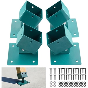VEVOR Swing Set Brackets, 4 Pack Heavy Duty Swing Set Leveling Hardware, Fits 4 x 4 in Post (Actual 3.6 x 3.6 in), 45°-60° Angle Range, Stainless Steel Anchor Level Kit on Uneven Grass Wooden Ground