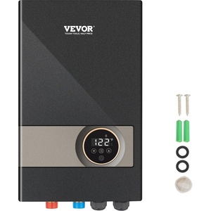 VEVOR Tankless Water Heater Electric, 8KW 240V Black Instant Water Heater, LCD Touch Screen, Digital Temperature Display, Child Security Lock, On Demand for Bathroom, Kitchen, Shower, Mall, Salon(18KW)