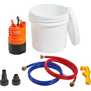 VEVOR Tankless Water Heater Flushing Kit, Water Heater Flush Kit With Efficient Pump, 5 Gallon Pail, 2 Hoses, Wrench, and Adapter, Anti-corrosion(3.7 Gal)
