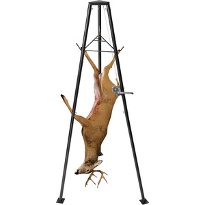 VEVOR Tree Mounted Deer Hoist, 353 lbs Load Capacity, Hunting Game Hoist Winch Lift with Ratchet Strap, Heavy Duty Deer Hanger for Skinning, Cleaning, Hanging Feed, and Field Dressing, Black(500 lbs)