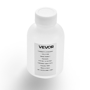 VEVOR Turbidity Meter, 0–1000 NTU Measuring Range, ISO 7027 Compliant, Portable Red Light Turbidimeter, Quick Reading, with Calibration Solutions, Sample Vials, and Carry Case, for Field and Plant(0 NTU 100 ml)