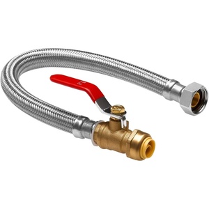 VEVOR Water Heater Kit, Push-Fit Valve Flexible Water Heater Connector with 3/4″ FIP x 1/2″ PTC Ball Valve, Stainless Steel Braided Waters Heaters Supply Line for Bathroom, Kitchen, Laundry Room