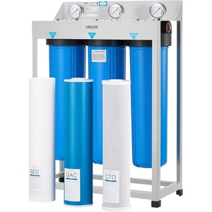VEVOR Whole House Water Filter System, 3-Stage | Sediment, PHO, CTO | 4.5″ x 20″ Home Water Purifier Filter Reduce Chlorine, Bad Taste, Odor, Rust, Prevent Scale and Corrosion(Chlorine PFAS Filtration)
