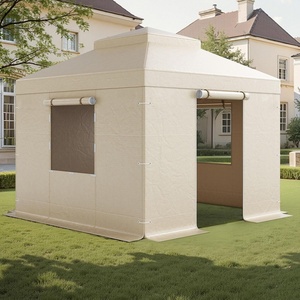 VEVOR Winter Gazebo Cover Fits 10 x 10 ft Hardtop Gazebos, All-Weather Double-Tiered Gazebo Cover with Sidewalls & Mesh Windows, High-Density PE Enclosed Storage Shelter Covers, Gazebos not Included