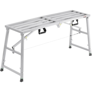 VEVOR Work Platform, 55″x 15″ Portable Scaffolding Platform, Folding Steel Step Ladder Adjustable Height 27.5”-45.3”, 800 lbs Load Capacity, Non-Slip Drywall Painting Stool for Cleaning &Washing(55″x 15″)