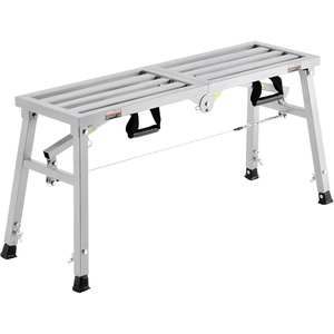 VEVOR Work Platform, 55″x 15″ Portable Scaffolding Platform, Folding Steel Step Ladder Adjustable Height 27.5”-45.3”, 800 lbs Load Capacity, Non-Slip Drywall Painting Stool for Cleaning &Washing(39″x 11″)