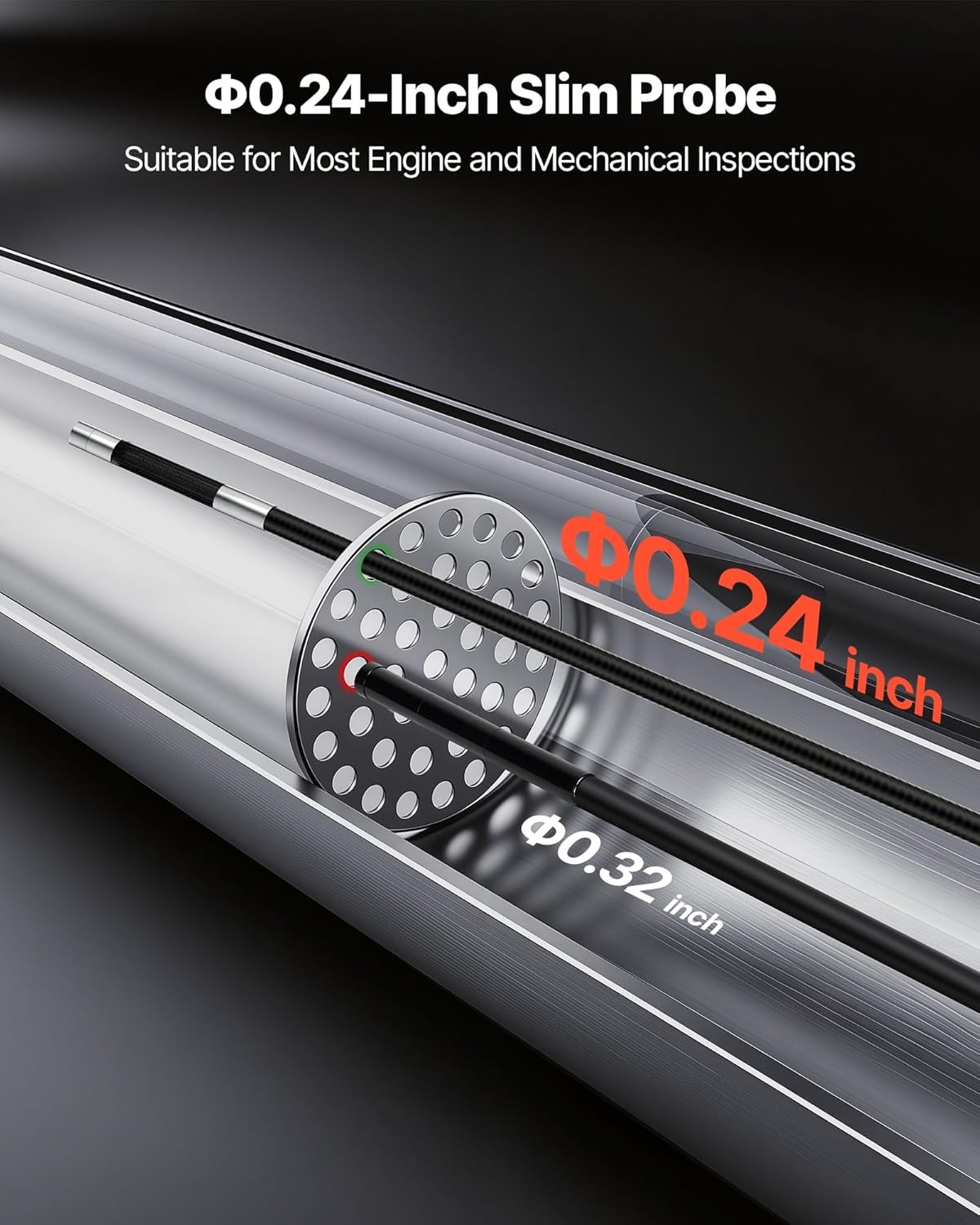 image:imageVEVOR 4Way Articulating Borescope with Light True 1080P HD Industrial Endoscope Inspection Camera with Articulated Probe Flexible Snake Scope Cam for Wall Automotive Engine Inspect49FT024inch Probe