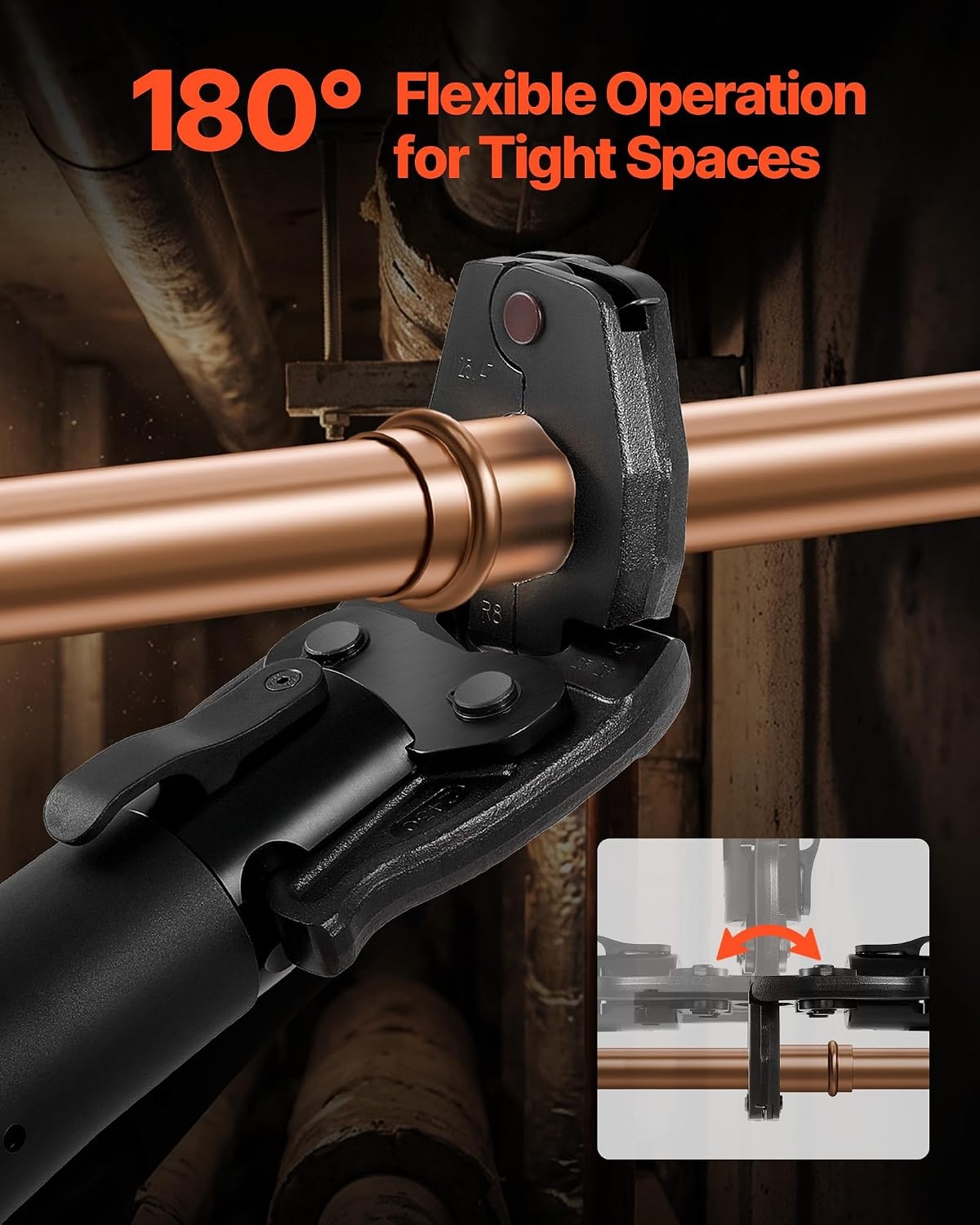 image:imageVEVOR 5PCS ProPress Pressing Kit for Compact Series Press Tools 4PCS Press Rings 12 34 1 114 amp R8 Actuator for ProPress Copper Pipes Compatible with 24KN Press Tools for 180 Operation