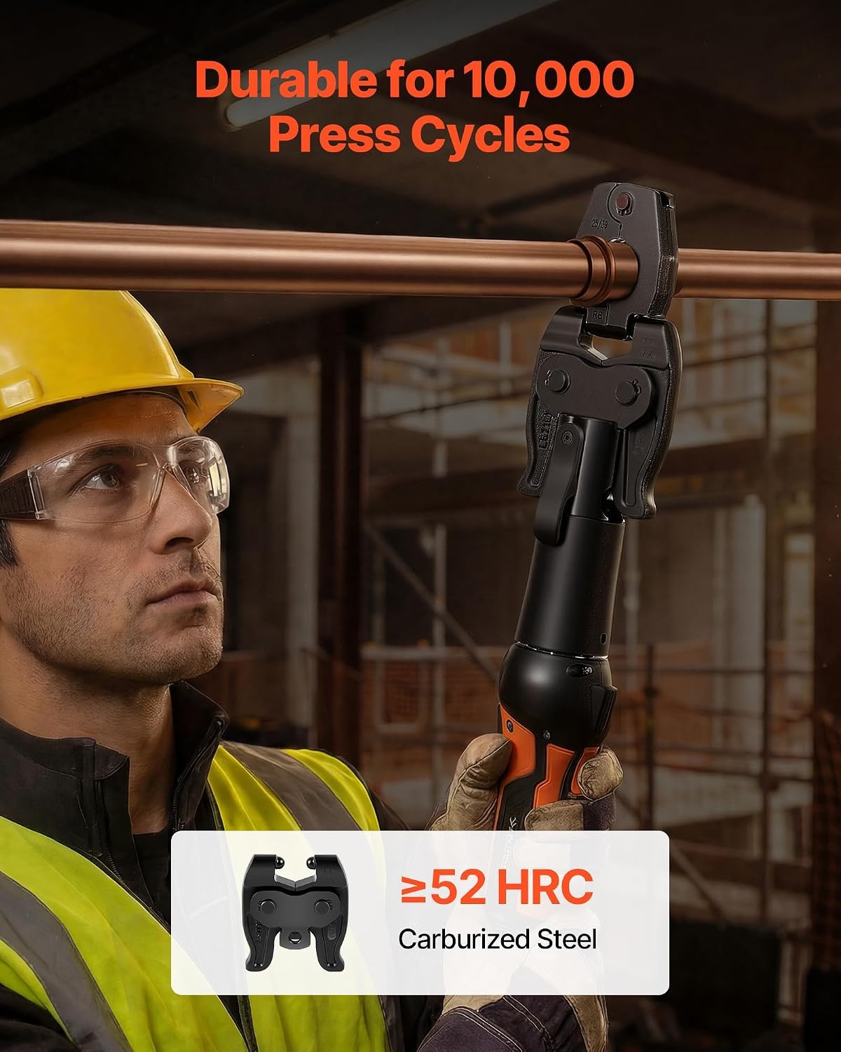 image:imageVEVOR 5PCS ProPress Pressing Kit for Compact Series Press Tools 4PCS Press Rings 12 34 1 114 amp R8 Actuator for ProPress Copper Pipes Compatible with 24KN Press Tools for 180 Operation